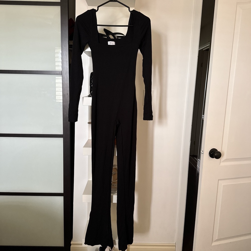 Oh Polly Sleek Black Long Sleeve Jumpsuit